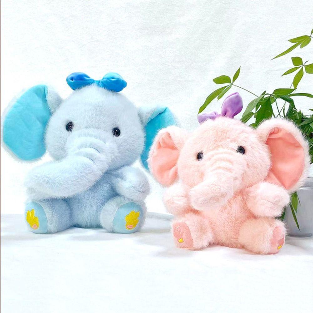 Long Nose Elephant Plush Doll Gray Kawaii Animal Stuffed Toys Home Decor