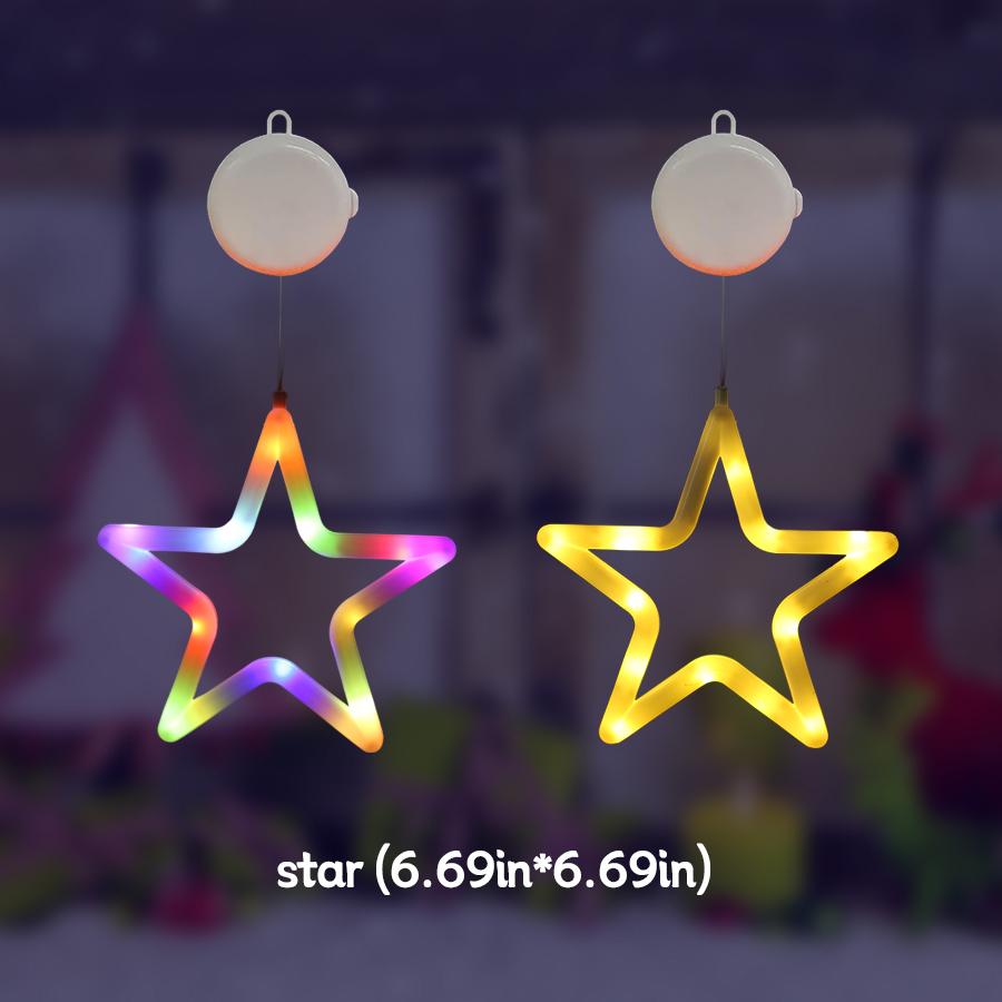 LED Christmas Atmosphere Decoration Suction Cup Light, Can Adsorb Glass and Hang, Color Light/warm Light Optional