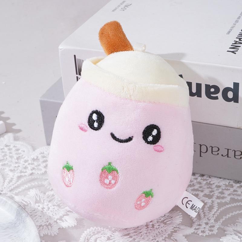 Плюшевый брелок в виде куклы с фруктовым бабл-ти в подарок