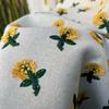 50x125cm Chic Art Daisy Embroidery Flax Fabric Cotton Linen 3D Daisy Jacquard Fabric For Diy Dress Garments Bag Cushion Material