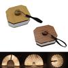 Folding Rechargeable LED Flip Book Lamp Portable Wooden Warm White Night Light