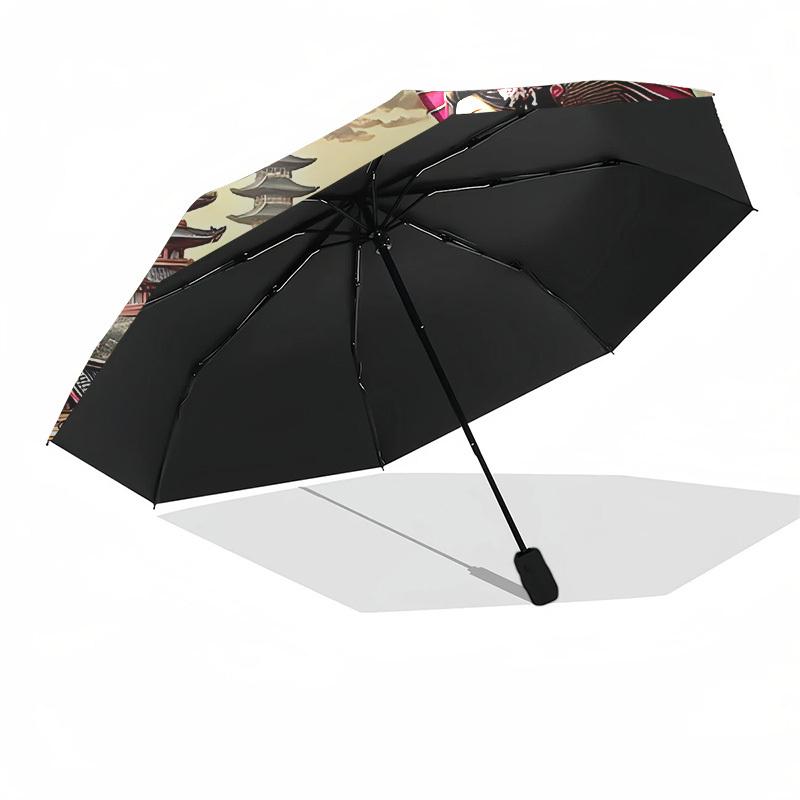 1PC Geisha Blossoms Automatic Folding Umbrella - Compact 8-Rib Design, Durable Plastic & Iron, Lightweight for Outdoor Daily Use, Festive Gift062