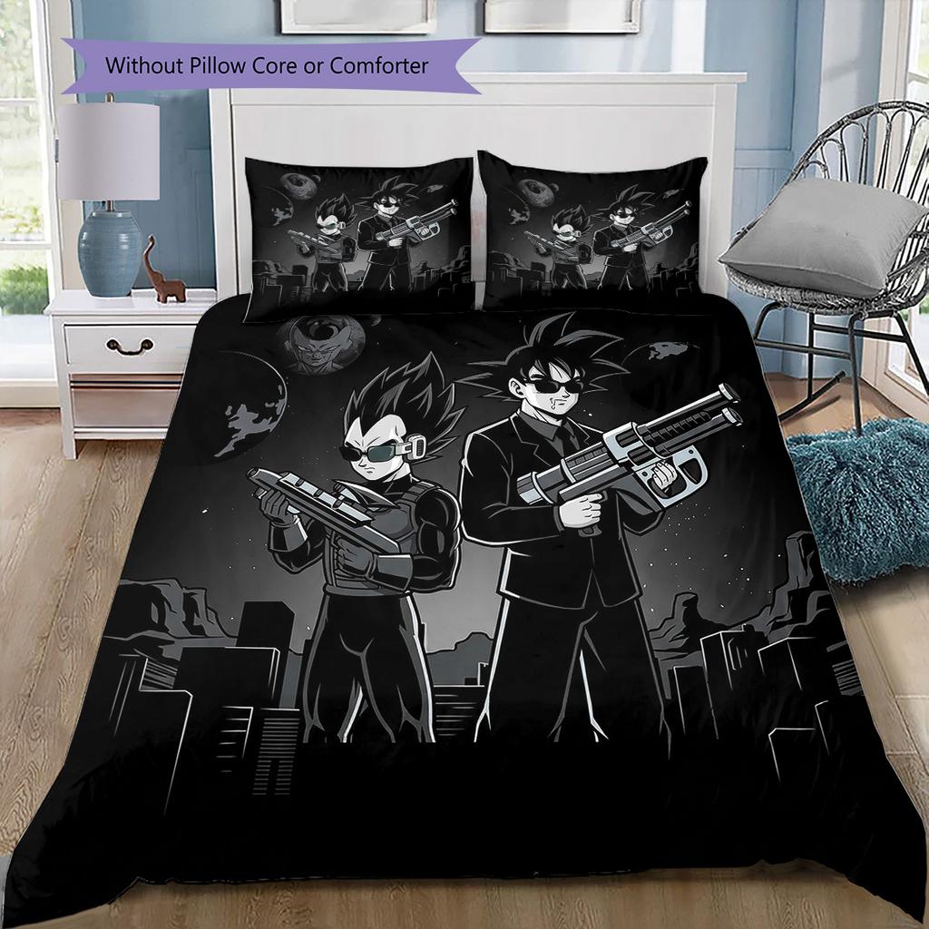 N-Narutos Pattern Bedding Quilt Set Quilt Cover Pillowcase Home Birthday Gift(1 * Duvet Cover + 2 * Pillowcase, Without Core)