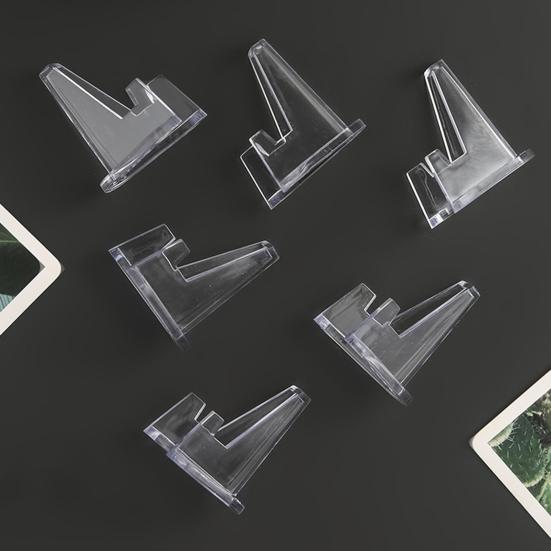 24 шт., прозрачная подставка для монет, мини-стабильная треугольная коллекционная карточка, маленькая художественная нашивка, памятная медаль, держатель для дисплея, стойка для выставок