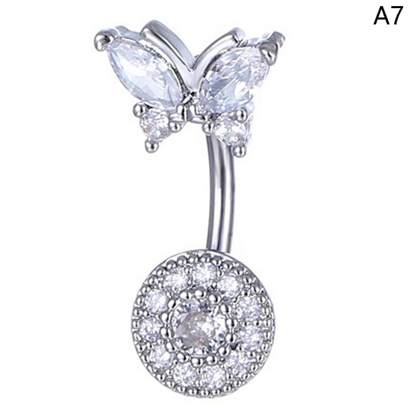 Crystal Belly Button Ring Animal Shape Belly Piercing Stainless Steel Navel Ring