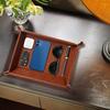 Storage Tray with Keychain Wateroof Smooth Faux Leather Keys TV Remotes Wallet Watch Desk Storage Box Home Office Organizer