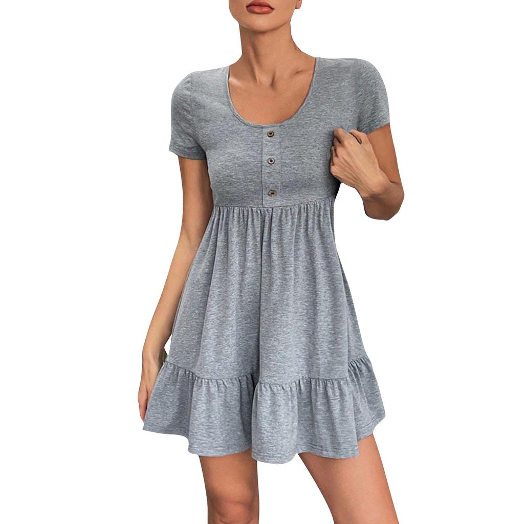Women's Dresses Solid Short Sleeve Sexy Dress Solid Color Plus Size Dress