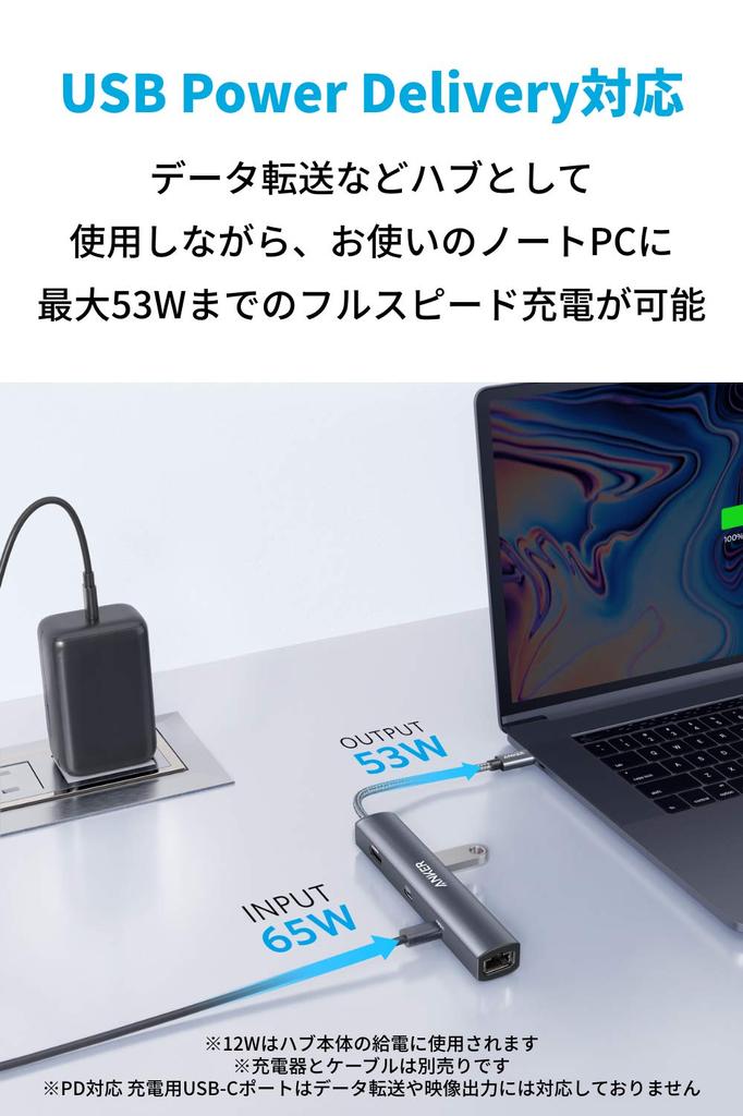 Anker PowerExpand Ethernet Hub PD 65W Port 4K HDMI Port 1Gbps Ethernet Port with Port for MacBook MacBook iPad Pro 6-in-1 USB-C USB3.0 Pro, Air,