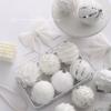 White Petal Foam Christmas Ball Ornament - 8CM Tree Pendant Decoration