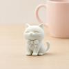 Милый 3D-печатный кот-украшение, Мини-фигурка кота матового белого цвета с галстуком-бабочкой, Настольное украшение для дома, офиса, автомобиля, Маленький подарок для любителей кошек