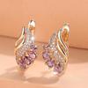 Vintage Purple Water Drop Zircon Earrings For Women Gold Color Luxury Jewelry Fashion Gift