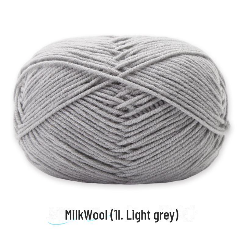 4-Strand Combed Milk Cotton Yarn Ball for DIY Crochet: Doll Making & Baby Sweater/Scarf Kit