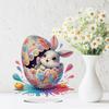 Acrylic Special Shaped Easter Egg Rabbit Diamond Painting Desktop Ornament Table Top Diamond Painting Ornament for Desktop Decor