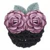 Hair Headdress Flower Hair Bun Holder Covers Barrette with Net  for Banks Hotels Staff