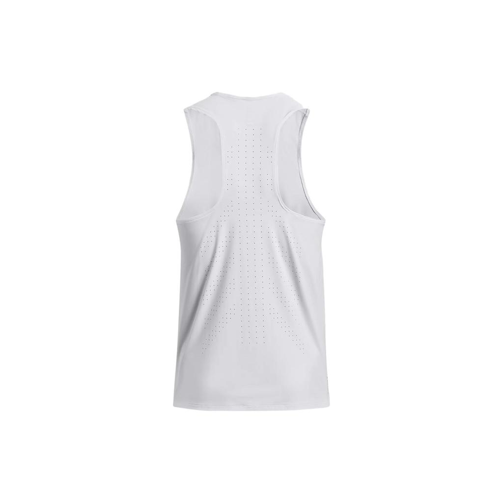 Under Armour Однотонный спортивный жилет без рукавов с круглым вырезом для мужчин, топы, белый 1376519-100