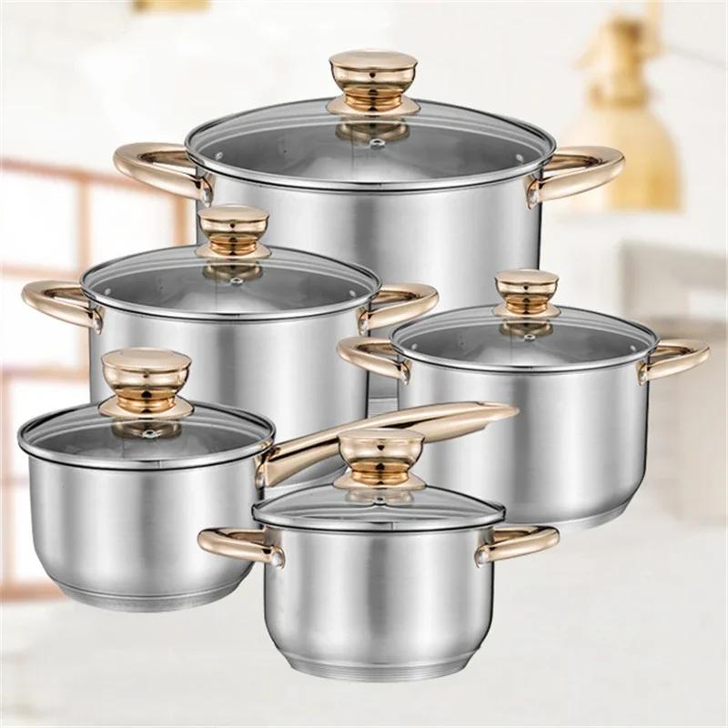 Немецкое мастерство 304 нержавеющая сталь кастрюля для супа Набор для супа кастрюля с пароваркой Утолщенная кастрюля для варки на пару и тушения кастрюли и сковороды кастрюля для хот-пота