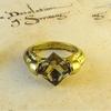 Men's Women's Vintage Bronze Color Rhinestone Punk Style Jewelry Ring for Party