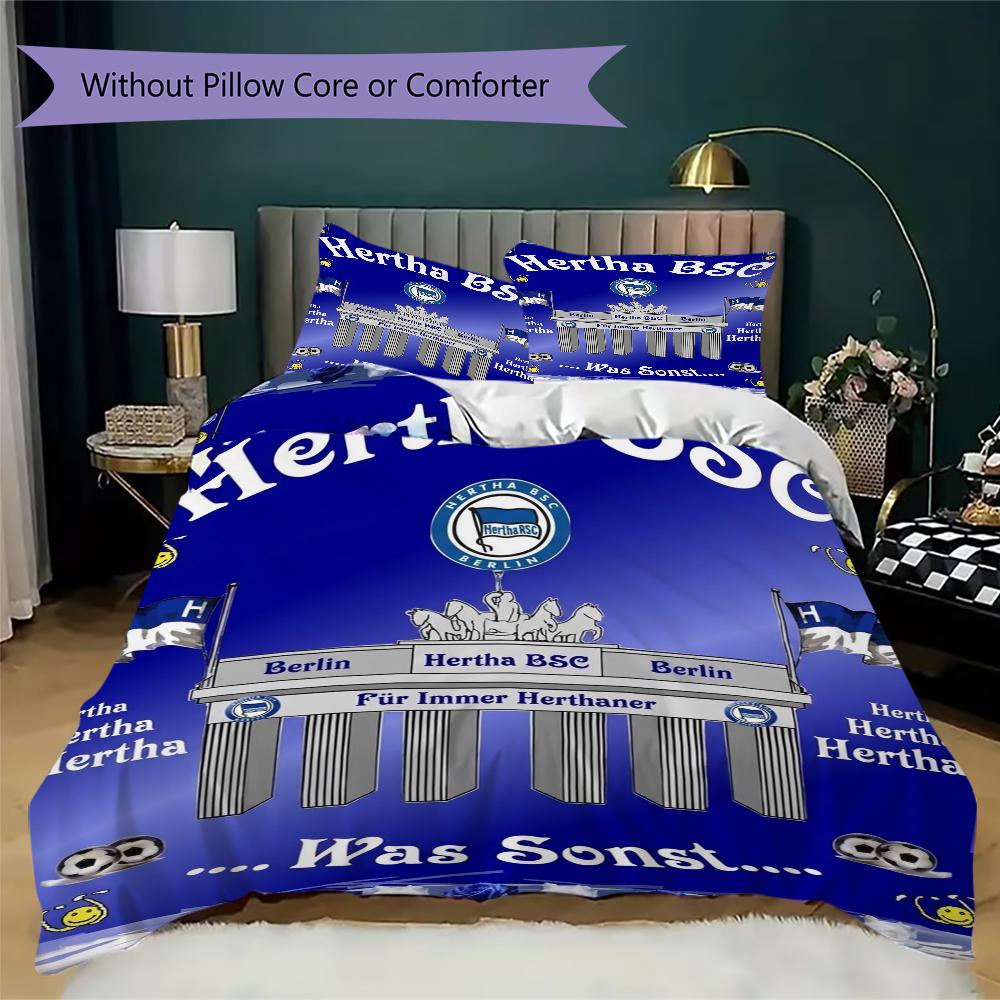 Hertha Bsc Pattern Bedding uilt Set uilt Cover Pillowcase Home Decoration Birthday Gift (1*duvet cover + 2*pillowcase without core)