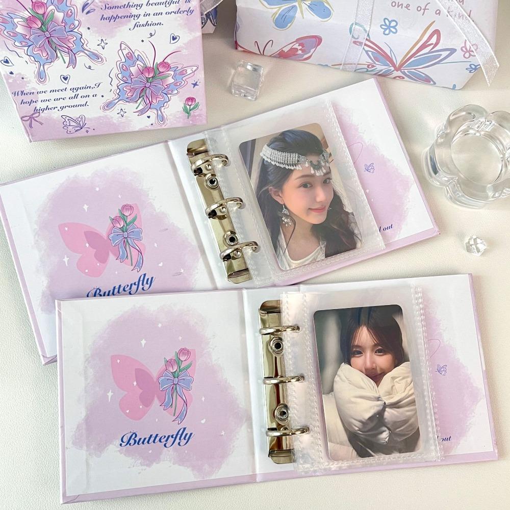 Буклет для коллекции фотокарточек с дизайном бабочки/щенка, держатель для фотокарточек на кольцах, концертный