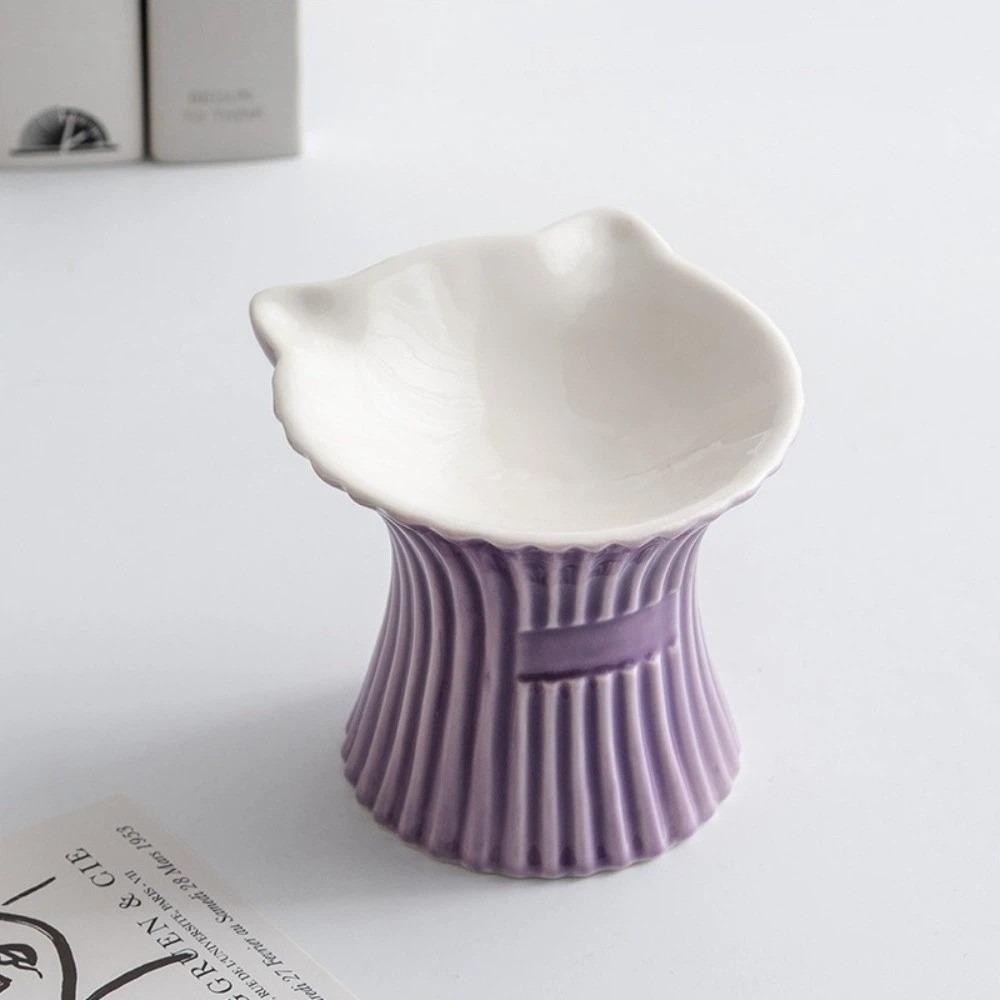 High Foot Dog Food Feeder Anti-Slip Base Cat Feeding Dish Cute Pet Drinking Bowl Food Feeding