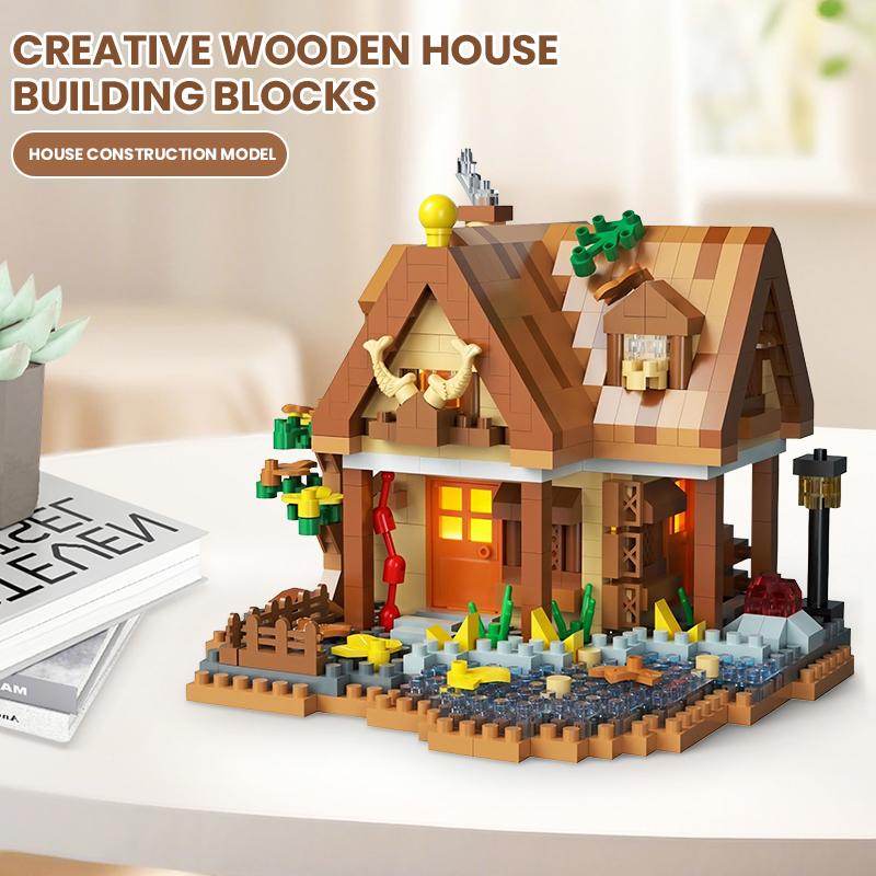 Forest Tree House Building Block Street View Windmill Assembly Construction Brick Children's Puzzle Toys for Kids Birthday Gifts