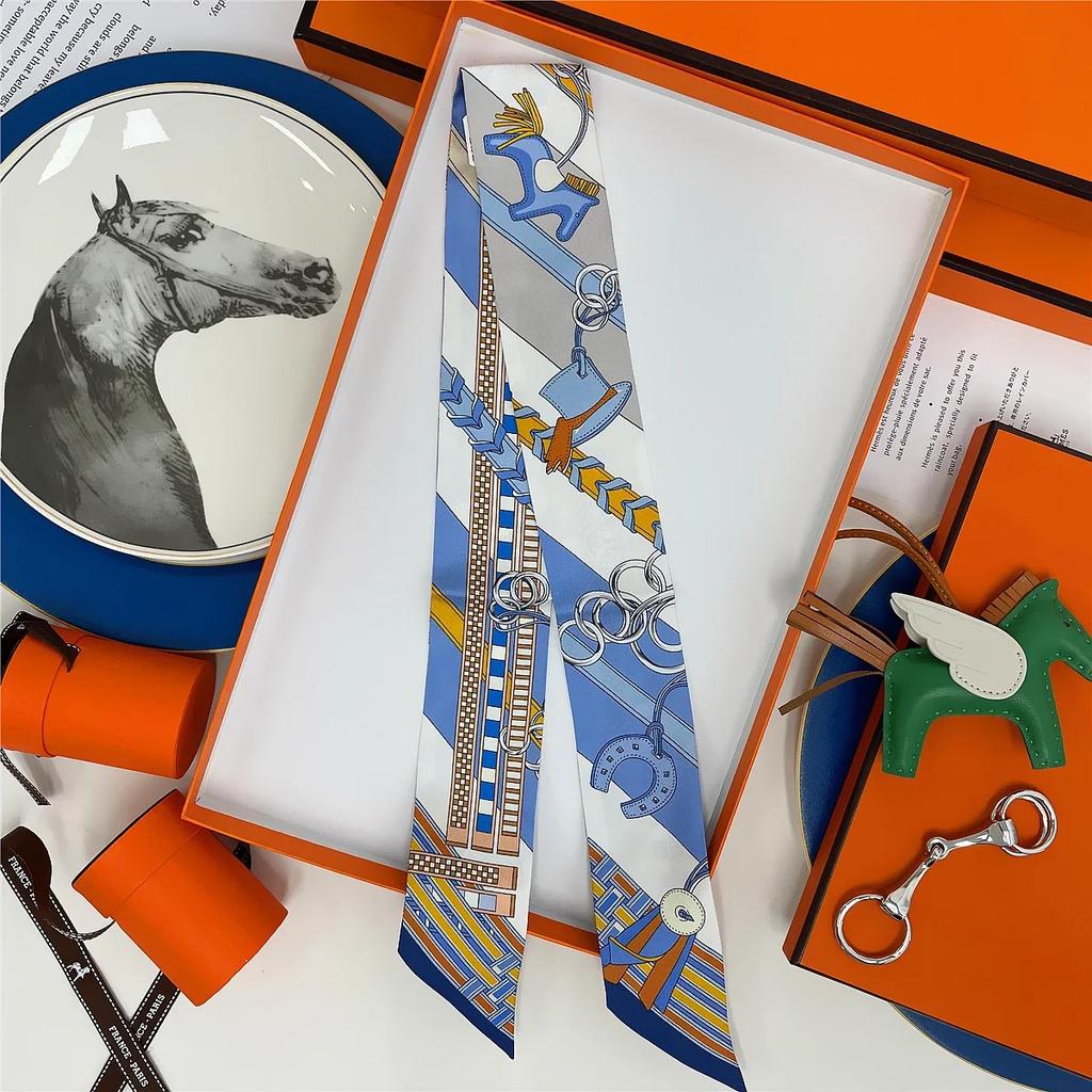 100% Mulberry Silk Ribbon Long Hair Bows Scarf Headscarf Fashion Hair Ties Ribbons Multifunctional Headband Bandana Hair