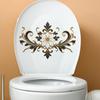 Винтажная наклейка на унитаз с тиснением и цветком, съемная самоклеящаяся водостойкая ПВХ гостиная, настенная наклейка для ванной комнаты, украшение для крышки унитаза