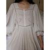 Women Pure Cotton Ruffles Vintage Nightgowns Robe Nightie Long Dress Victorian Romantic Princess Sleepwear Nightdress Homewear