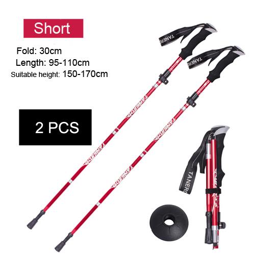 2 шт./лот, 5 секций, уличные складные треккинговые палки, портативная походная трость для скандинавских пожилых людей, телескопическая клубная палка, легко помещается в сумку