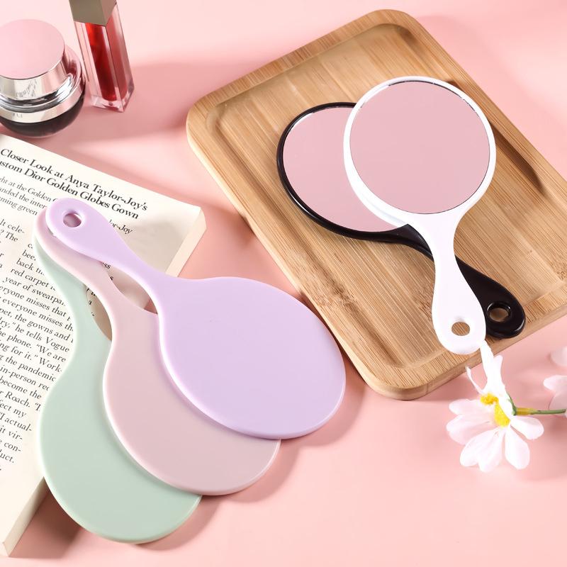 Handheld Makeup Mirror Round Makeup Vanity Mirror With Handle Hand Mirror Spa Salon Compact Mirrors Cosmetic Mirrors For Women