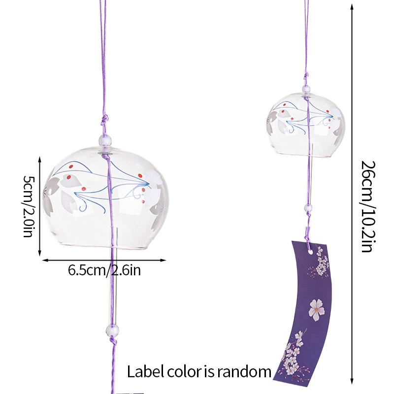 Japanese Sakura Glass Wind Chime Wind Bell Kawaii Room Decor Aesthetics Wind Campaigns Wall Decor Music Bell Sound Wind Spinner