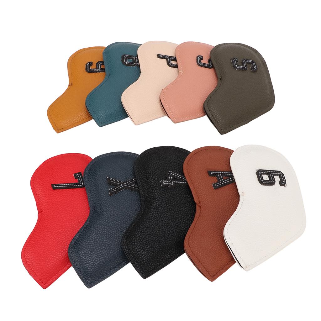 10 шт. чехол для клюшки для гольфа, водонепроницаемый чехол для клюшки для гольфа с цифрами из искусственной кожи для занятий спортом на открытом воздухе