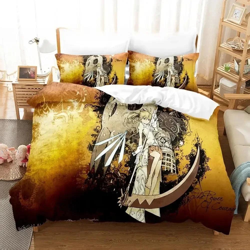 Новый комплект постельного белья с 3D-мультфильмами Soul Eater Single Twin Full Queen King Size Bed Set Adult Kid Bedroom Duvet cover Sets Home Textiles