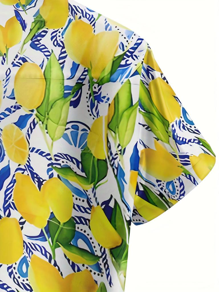 Hawaii 3D printed short sleeved shirt beach loose fit Men's sublimation digital printed beach shirt
