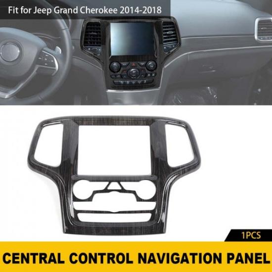 Black Wood Grain Center Radio Navigation Panel Cover For Grand Cherokee2014-2018