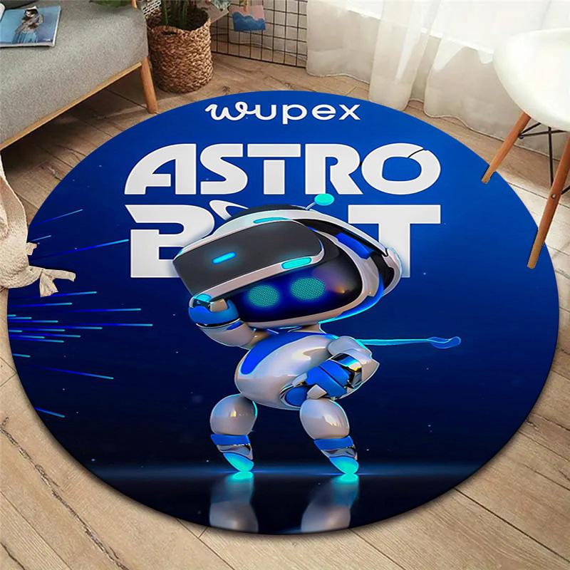 Круглый ковер ASTRO BOT, Ковер для гостиной, спальни, дивана, игровой комнаты, Декор, Нескользящий коврик для пола
