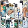 Cartoon Medicine Doctor Nurse Case for Samsung Galaxy A12 A52 A51 A32 A21s A71 A02s A32 A31 A72 A22 A11 A41 A02 A42 Black Cover
