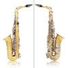 Muslady Alto Saxophone Sax Glossy Brass Engraved Eb E-Flat Natural White Shell Button Wind