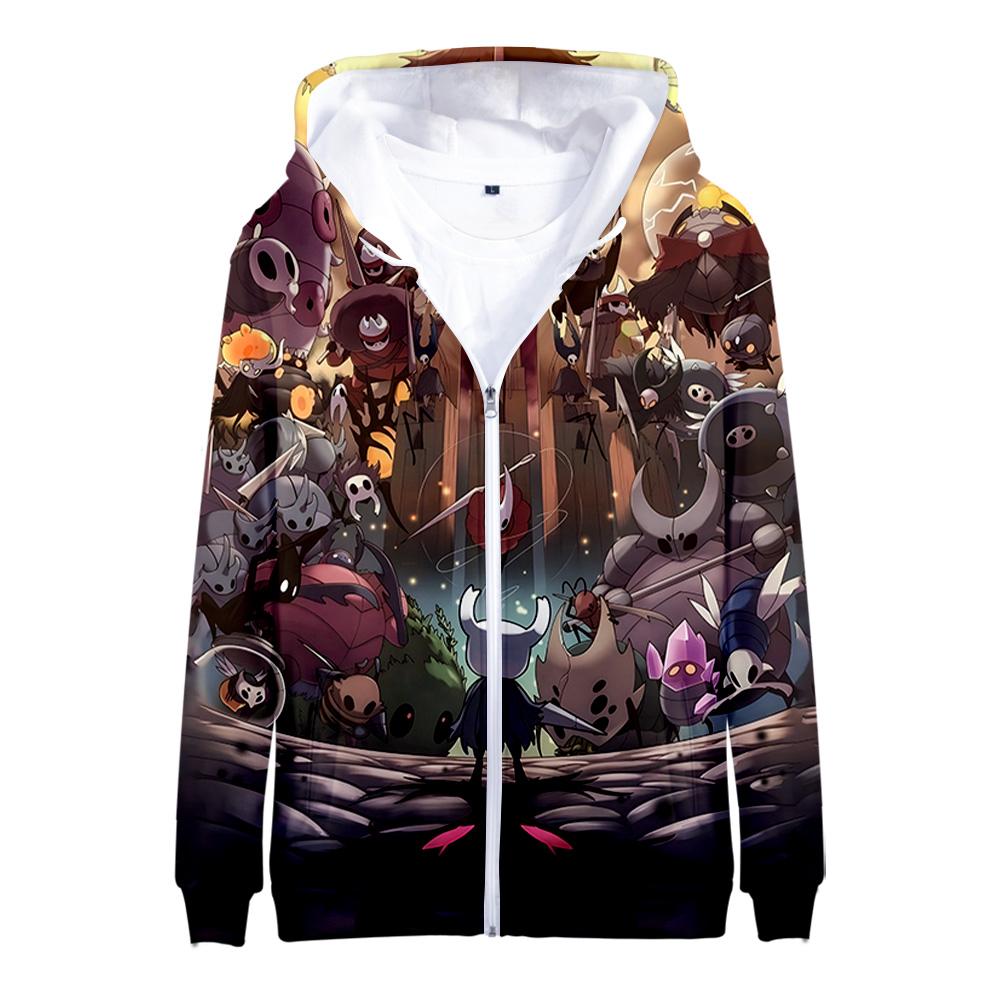 Hollow Knight Silksong Printed Women's Men's Jackets Hooded Coats Casual Zipper Sweatshirts Men's Tracksuit Fashion Jacket Men's Clothing Upperwear