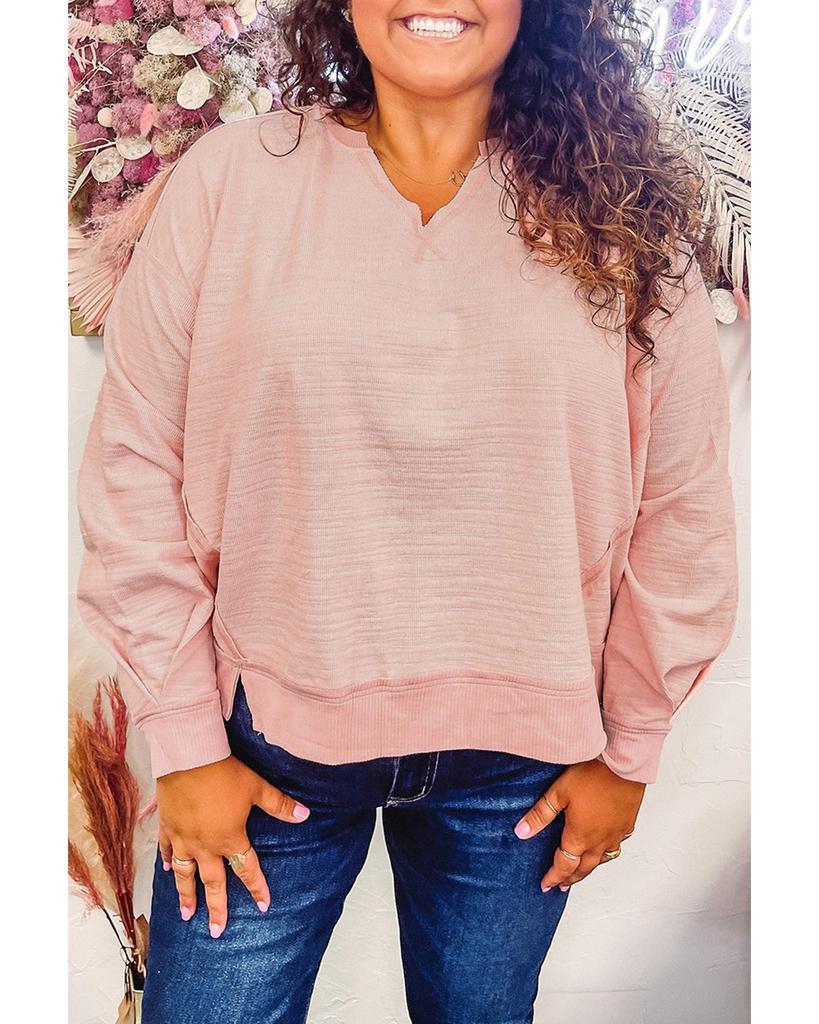 Azura Exchange Толстовка с капюшоном из французского трикотажа большого размера с необработанным вырезом и вырезом на шее