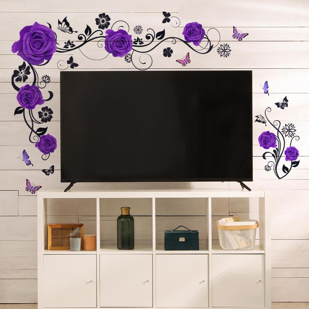 Цветочные наклейки Гостиная Стена Фон Наклейки На Стены Спальня Комната Стены Украшения Наклейки Обои Самоклеящиеся Наклейки