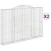 Arched Gabion Baskets 2 pcs 300 x 30 x 200 220 cm Galvanized Iron