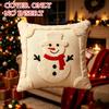 Christmas Throw Pillow Covers Decorative Plush Santa And Snowman Pillowcases, Suitable for Sofa Bed, Living Room Home Decor