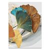 Nordic Blue Gold Plant Leaf Poster Ginkgo Leaves Abstract Canvas Print Wall Art Painting Picture Living Room Modern Decoration