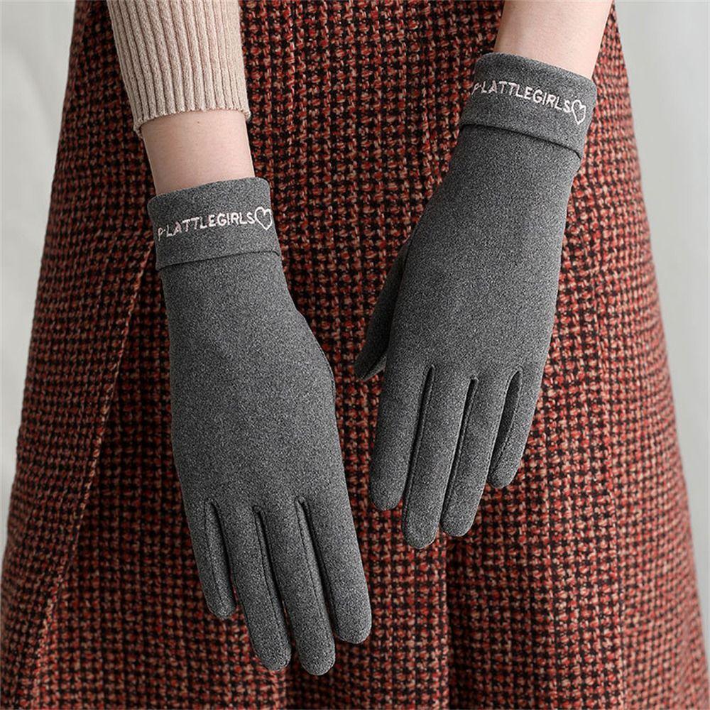 Thin Velvet Warm Gloves Touch Screen Mittens Fashion All Finger Gloves Outdoor