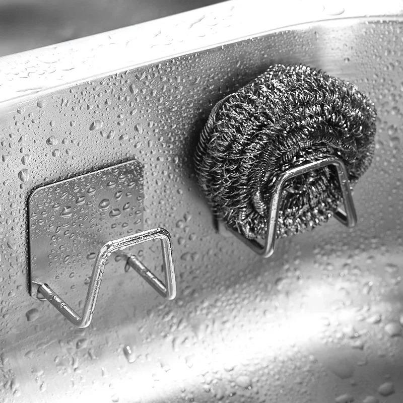 12/1 шт. кухонная раковина из нержавеющей стали, держатель для губок, бытовой самоклеящийся слив, сушилка, полка для хранения, настенные крючки, органайзер