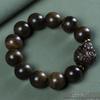Men's Agarwood Bodhisattva Chess Bracelet: 108 Wooden Prayer Beads, Single Strand 2.0 Design with Small Holes.