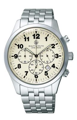 UNITED ARROWS CLASSIC CHRONO Серебряные часы BEAUTY&YOUTH TQA98-8942 Мужские