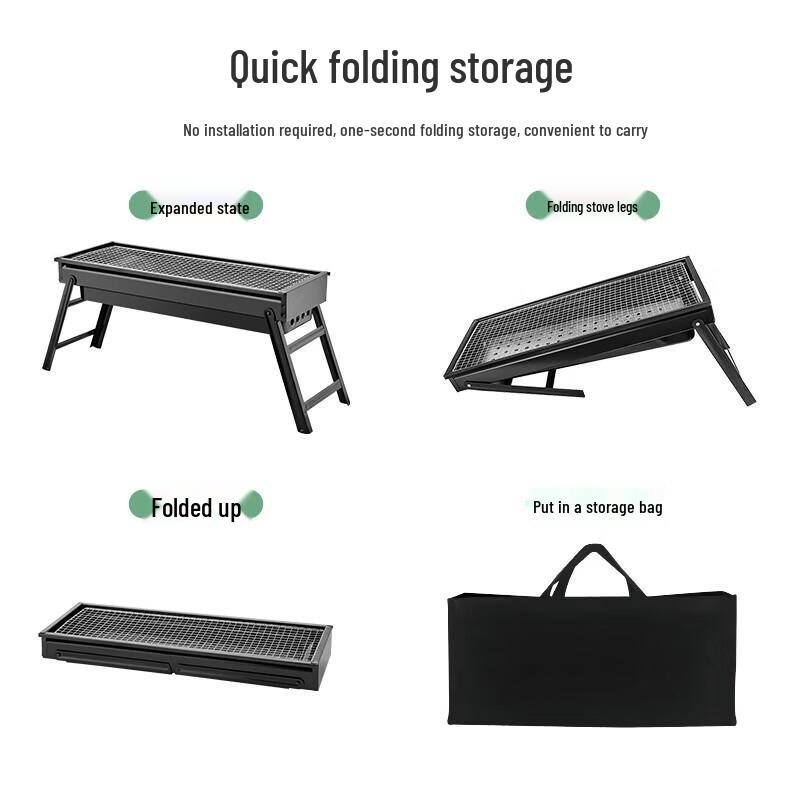 GUAIKEAI Portable Foldable Charcoal BBQ Grill