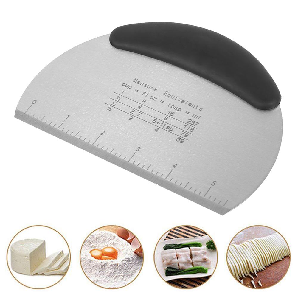 Резак для теста из нержавеющей стали, скребок для торта, формочки для печенья с мерной шкалой, кухонная утварь, инструменты для украшения выпечки своими руками
